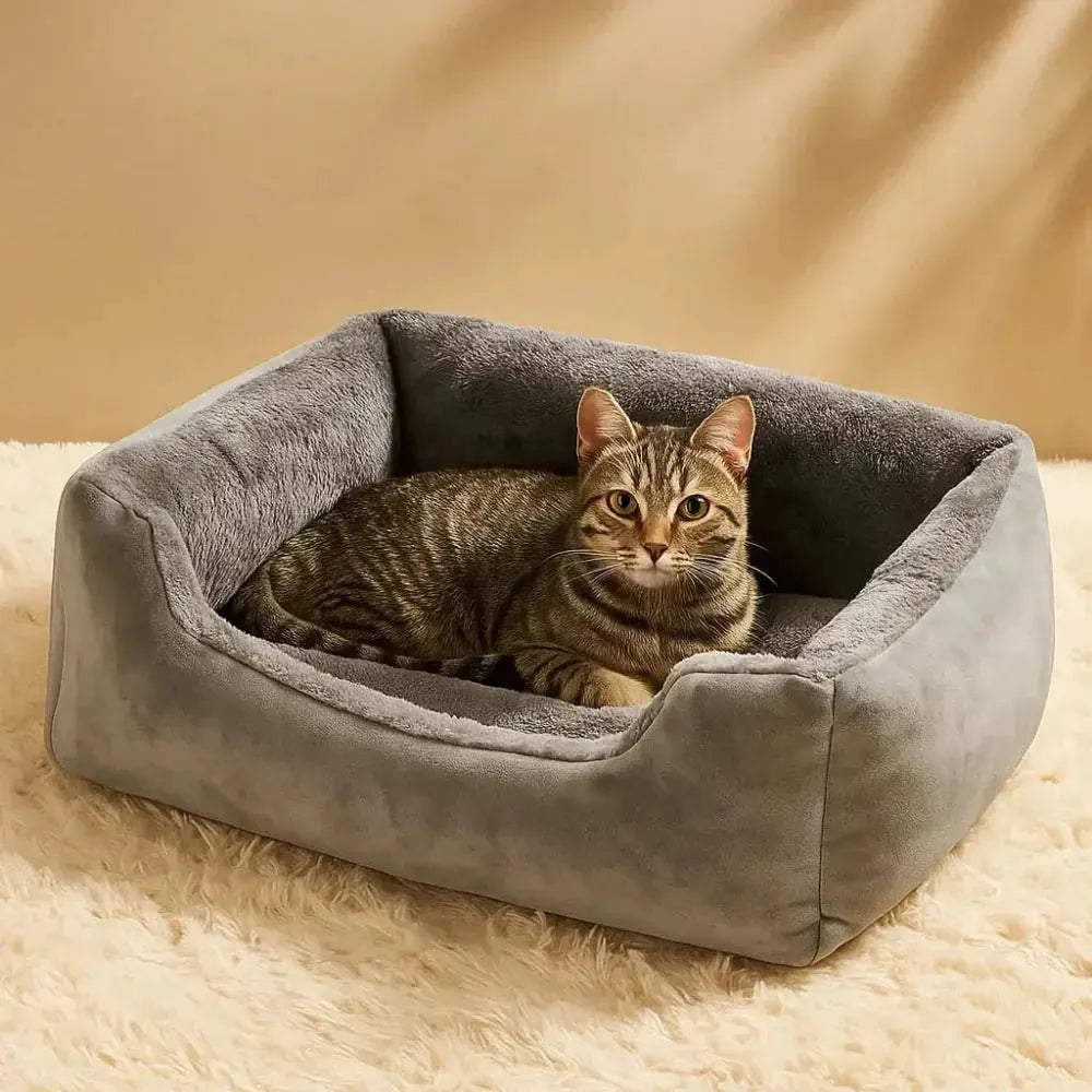 chat-dans-un-panier-confortable-gris