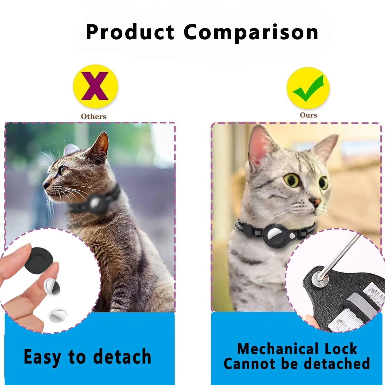 Cadeau offert - Collier airtag réflechissant Sac pour chat