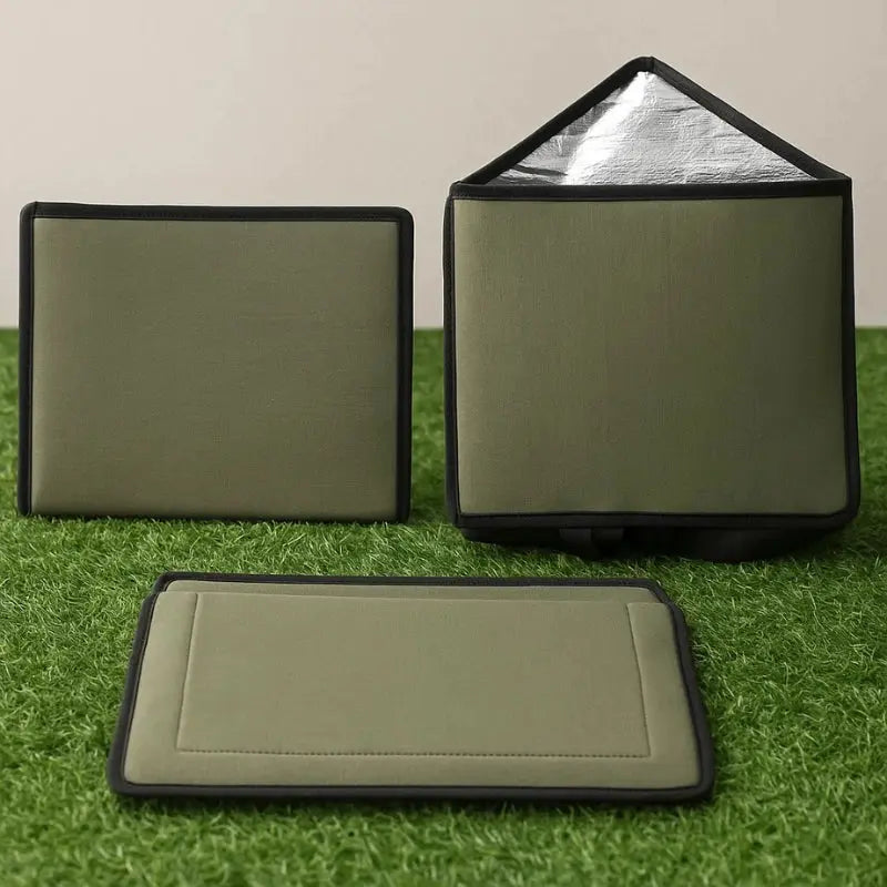 coussin amovible et parois pliables d’une niche extérieure pour chat