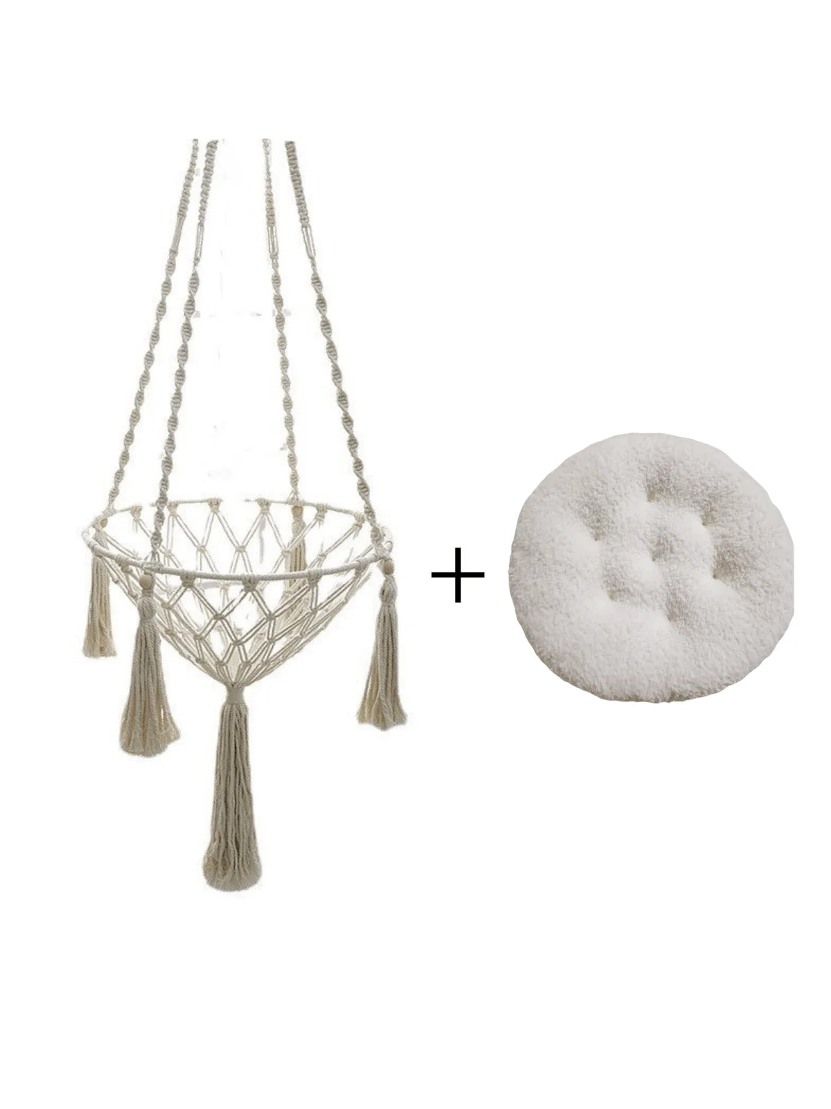 Panier chat en hauteur avec support suspendu et coussin rond inclus