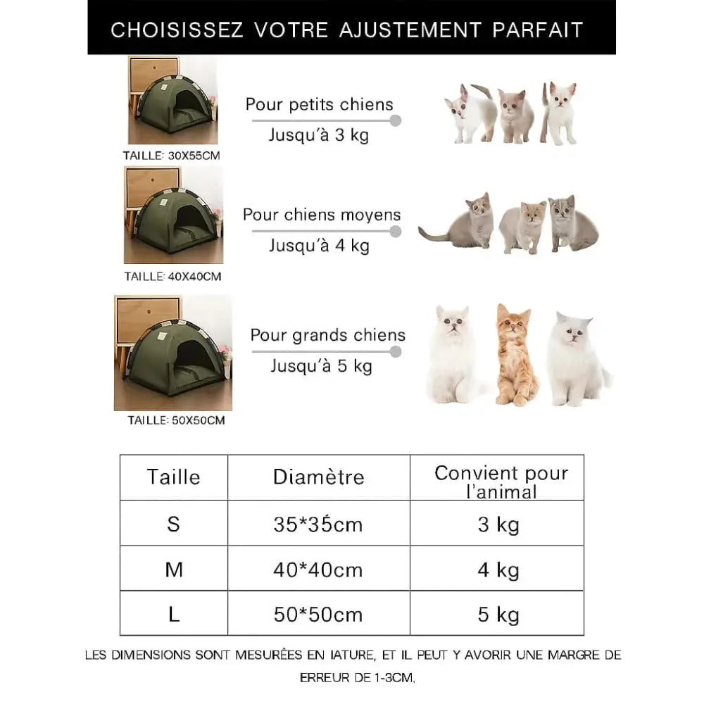 fiche technique tente pour chat extérieure imperméable