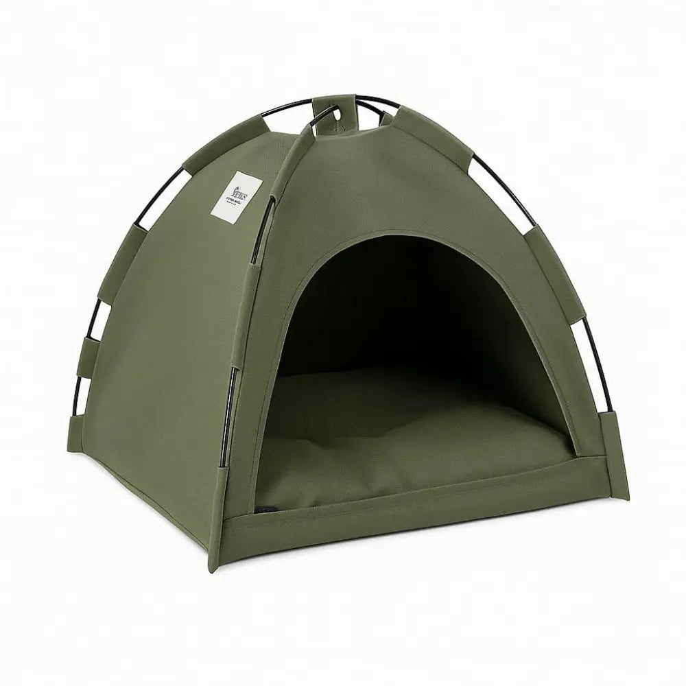 tente imperméable verte pour chat avec coussin intérieur confortable