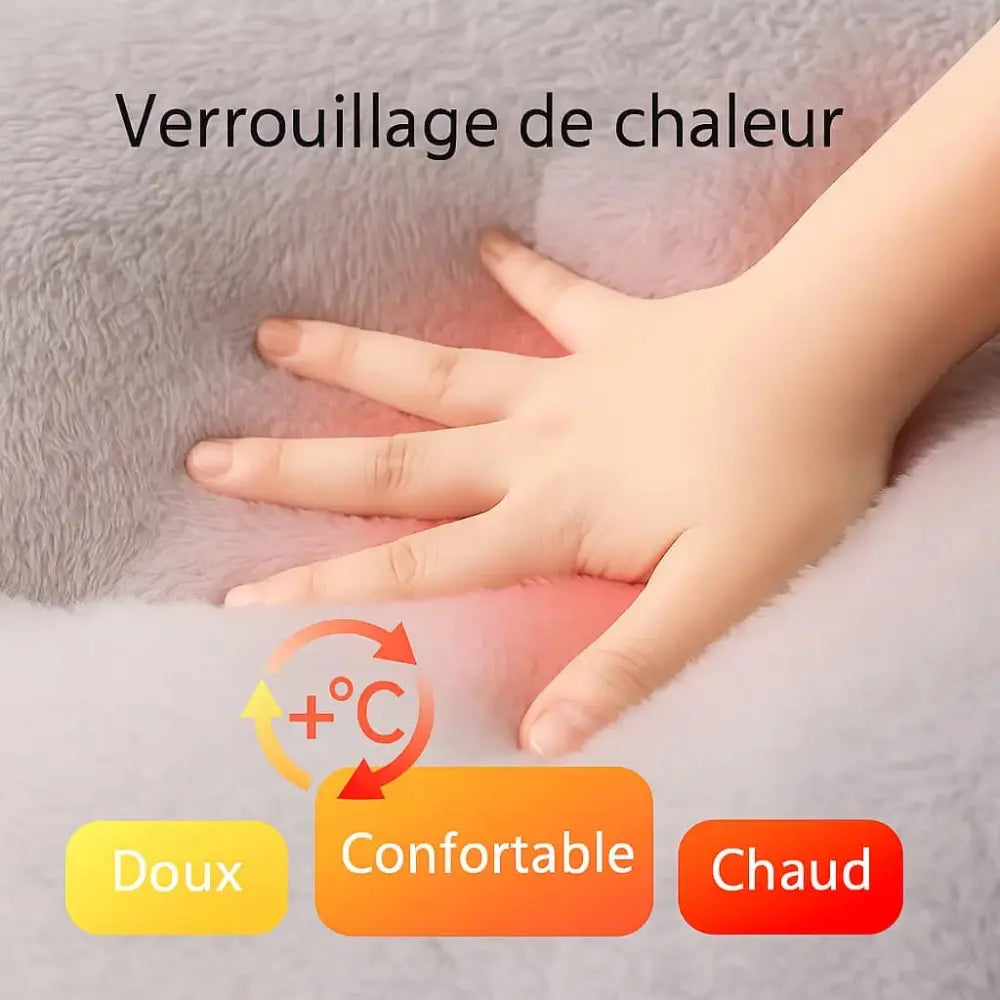 Zoom sur la matière douce et respirante du panier pliable pour chat, assurant chaleur et confort.