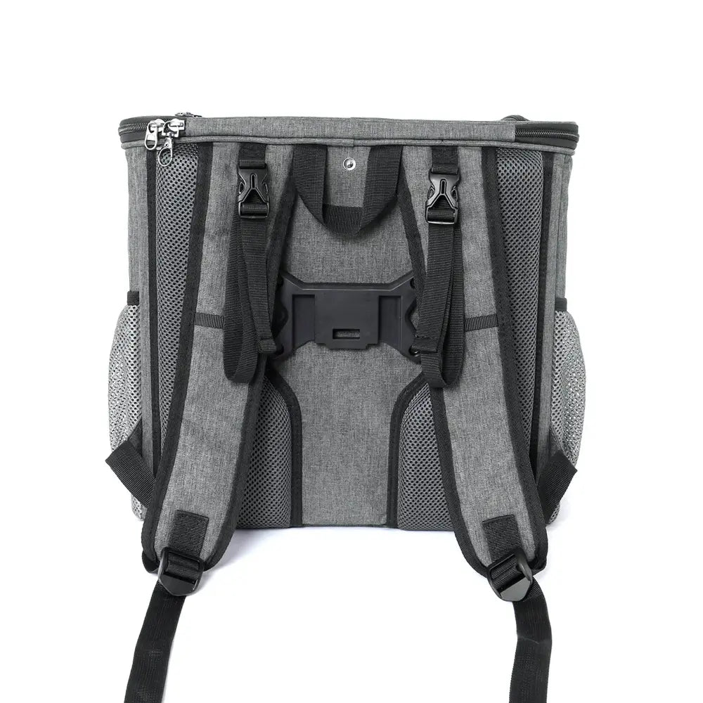 Panier pour chat vélo vue de l'arrière avec structure de soutien pour vélo.