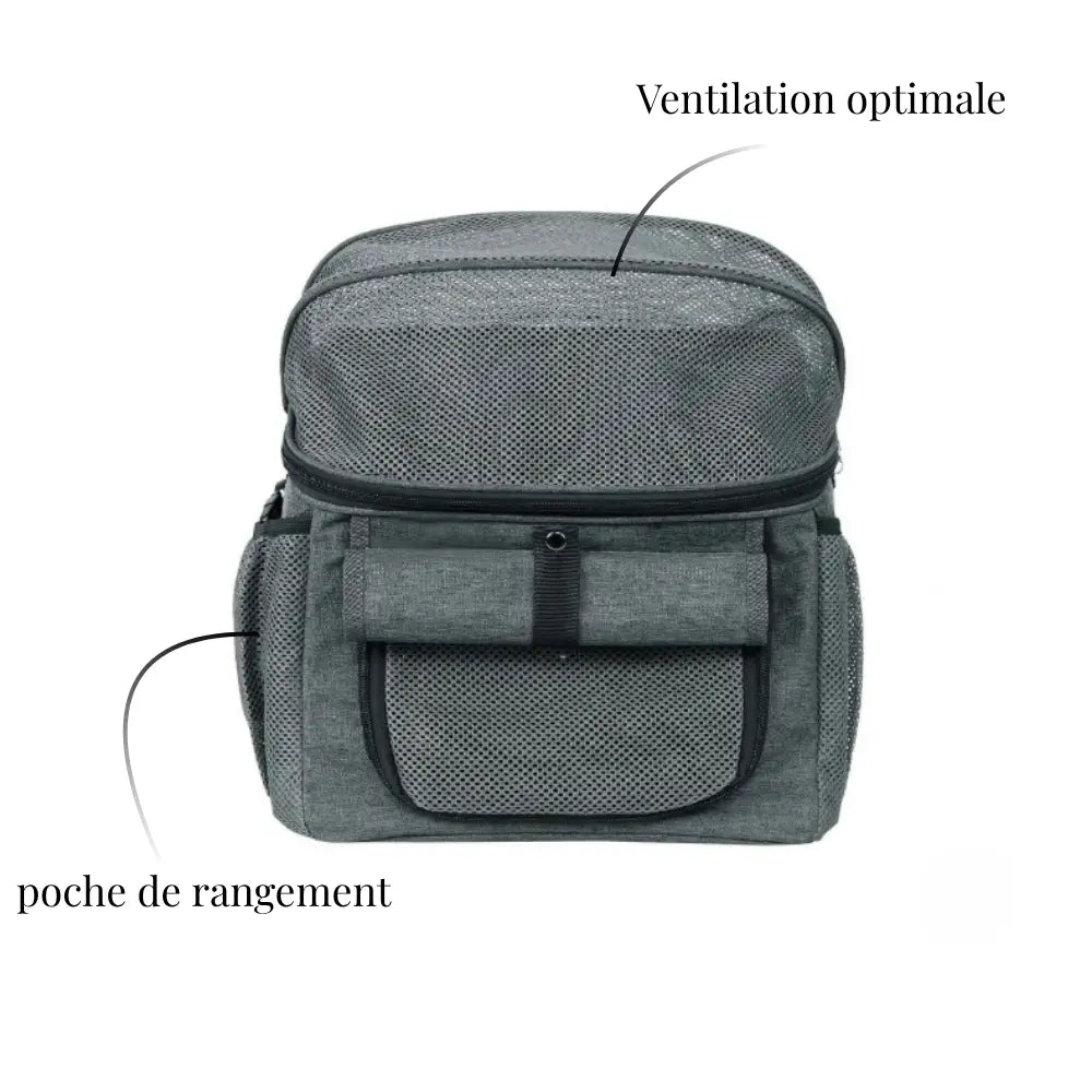 Panier de transport pour chat à fixer sur un vélo, offrant ventilation optimale et poche de rangement.