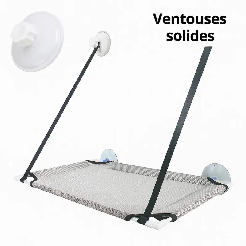 Gros plan sur la ventouse solide du hamac de fenêtre pour chat