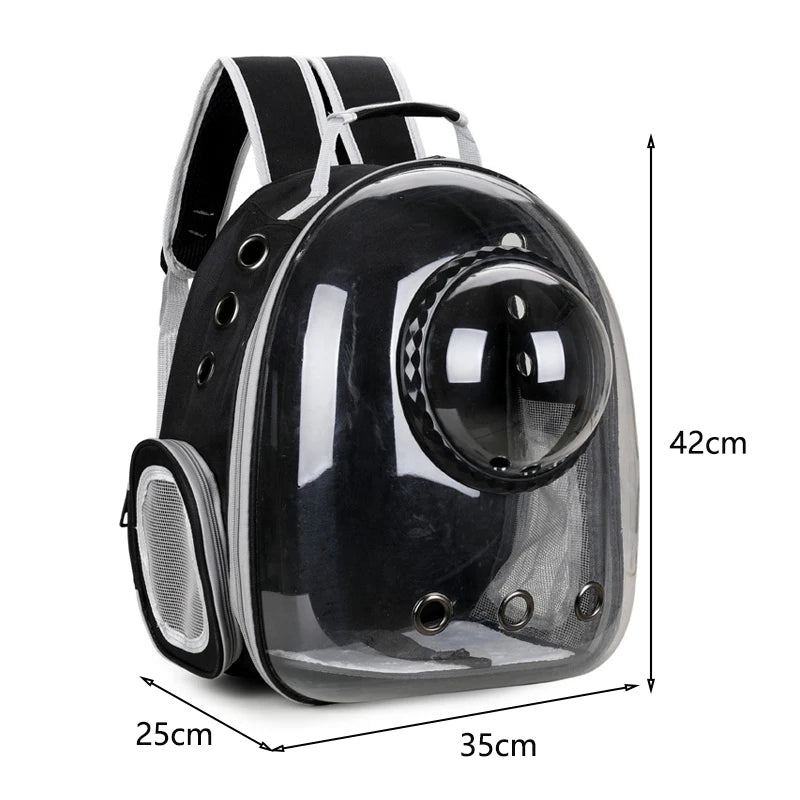 Dimensions du sac à dos transparent hublot pour chat, adapté aux chats de taille moyenne