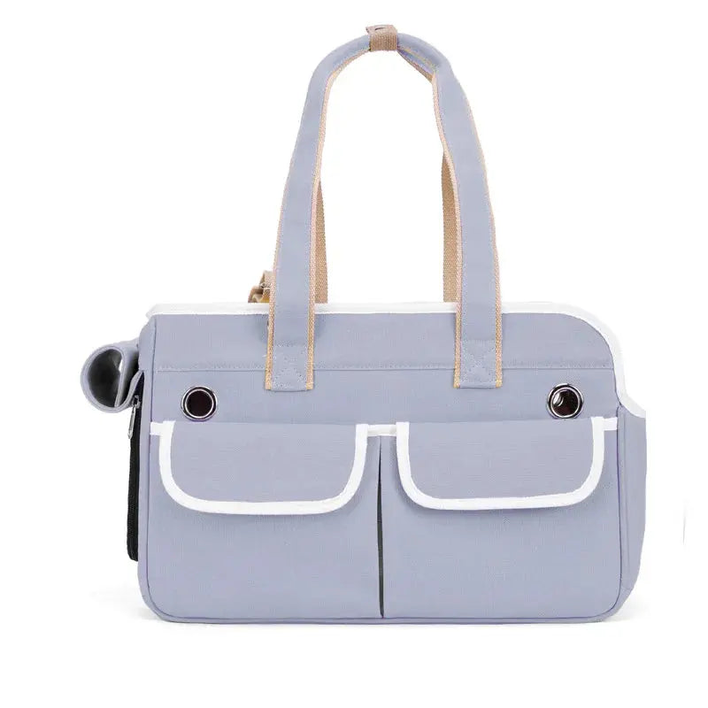 Sac bandoulière gris pour chat, léger et pratique pour les voyages