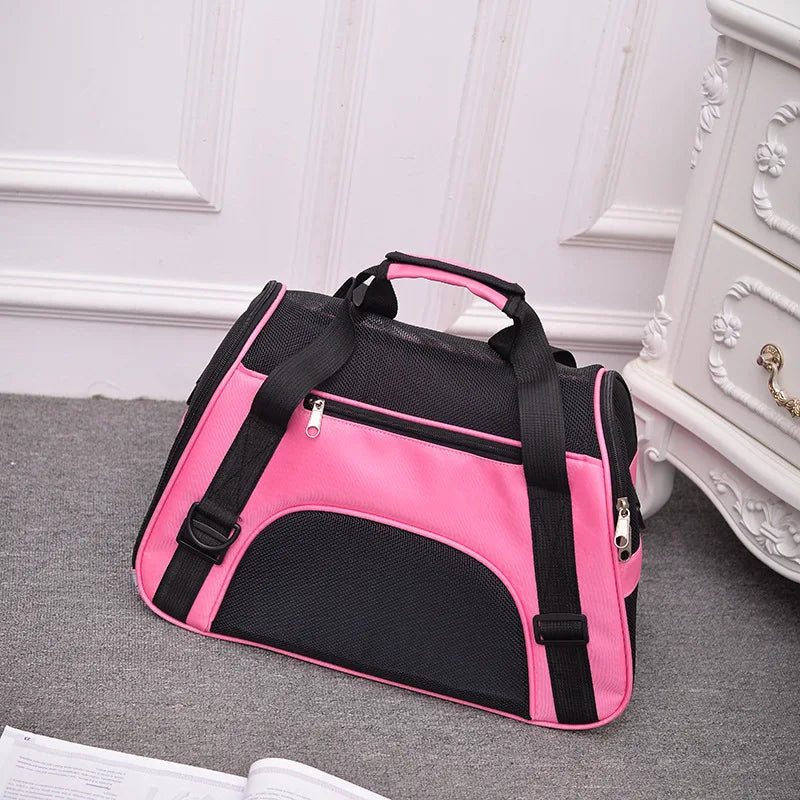 Sac de transport rose pour chat, léger et sécurisé pour les sorties
