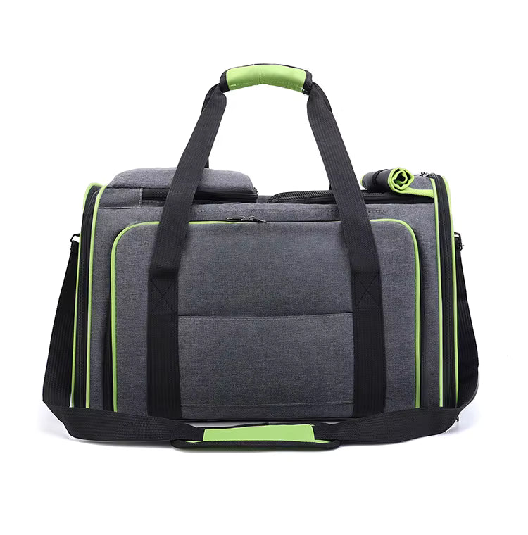 Sac de transport chat, tissu respirant et zone arrière rembourrée.