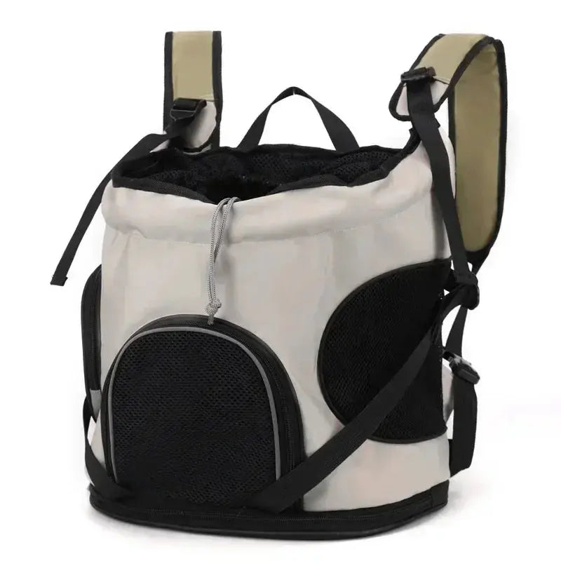 Sac ventral pour chat en toile Oxford respirante, ergonomique et confortable pour transporter un animal.