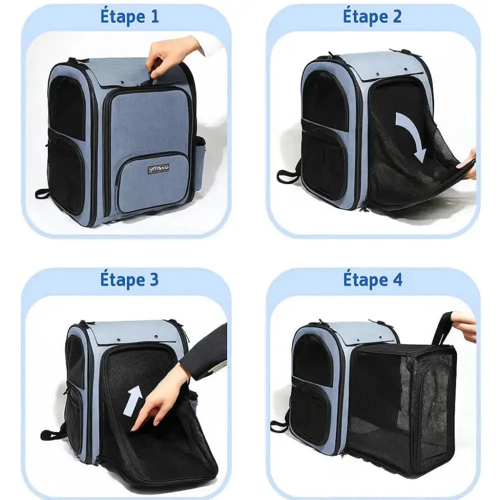 sac à dos extensible pour chat différents usages.