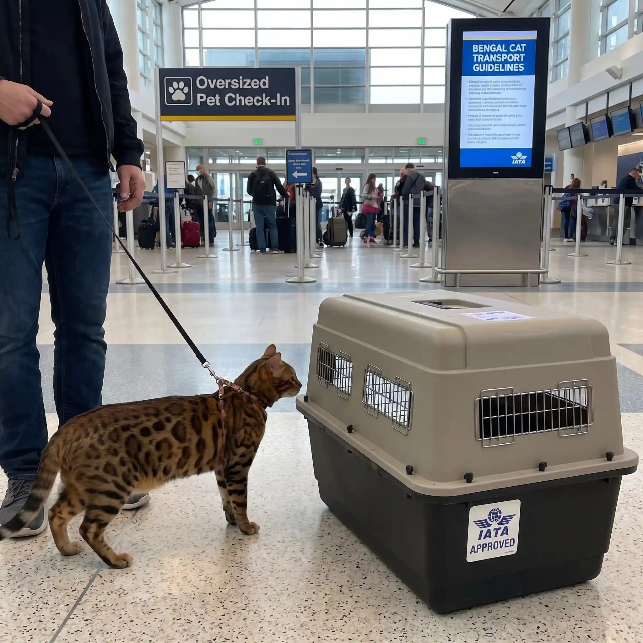 chat-du-bengal-transport-avion
