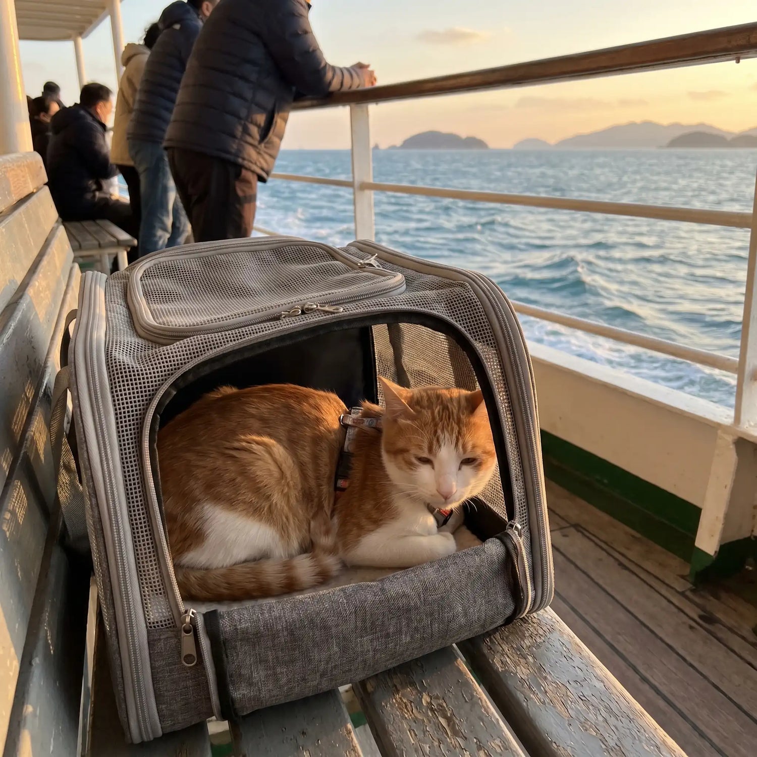 chat-roux-dans-sac-pour-chat-ferry-bateau