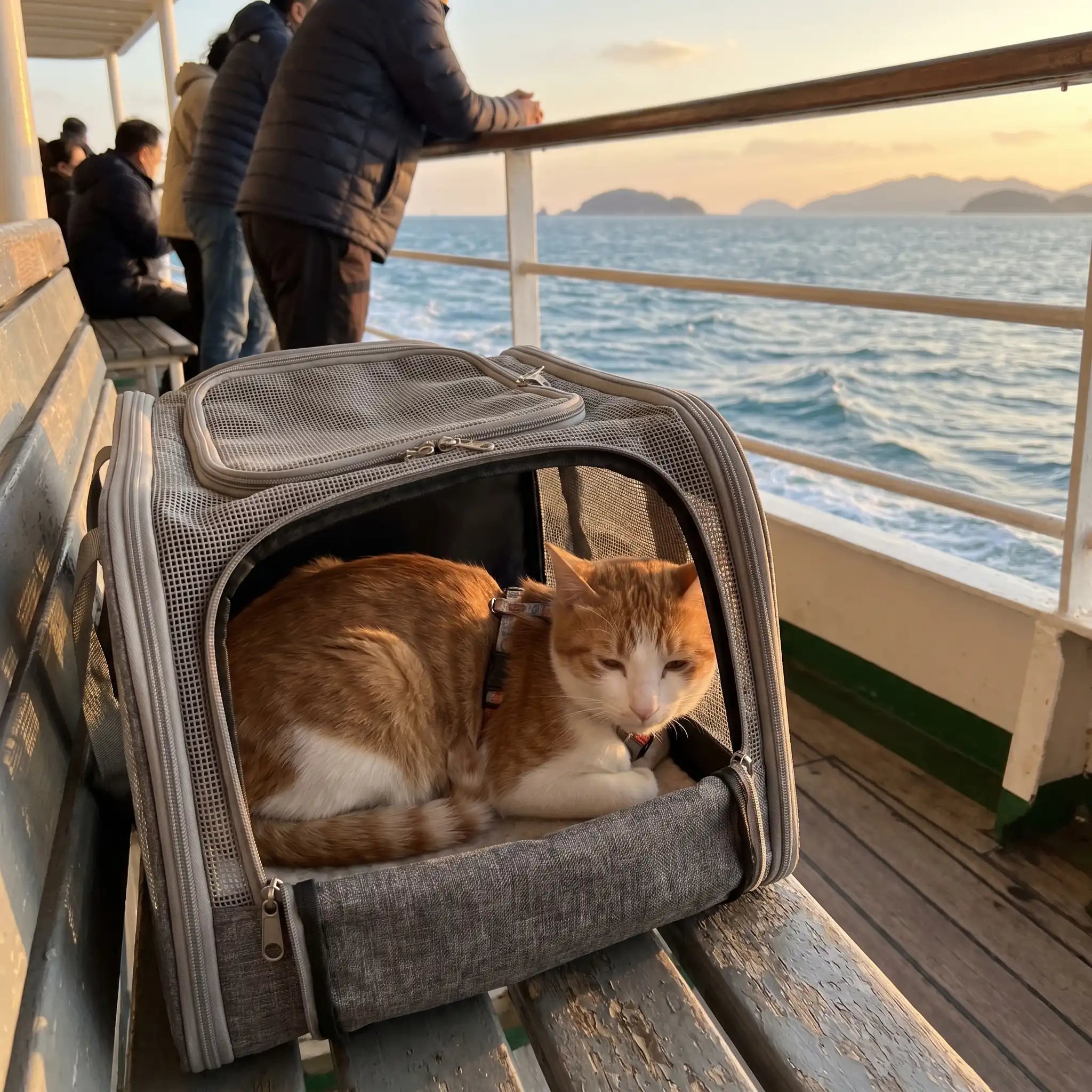 chat-roux-dans-sac-pour-chat-ferry-bateau