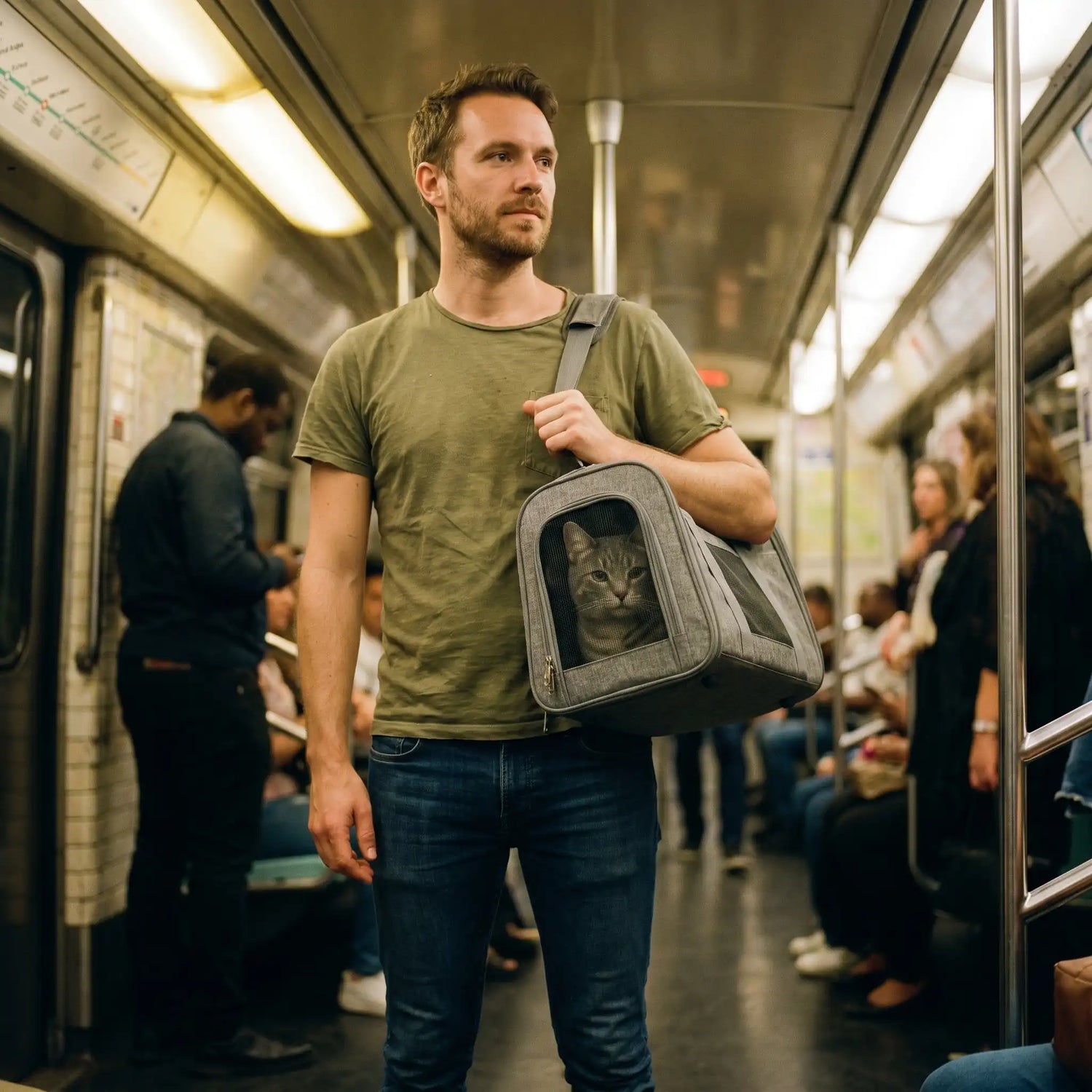 chat-tabby-sac-transport-metro-parisien-homme-rame-trajet-urbain