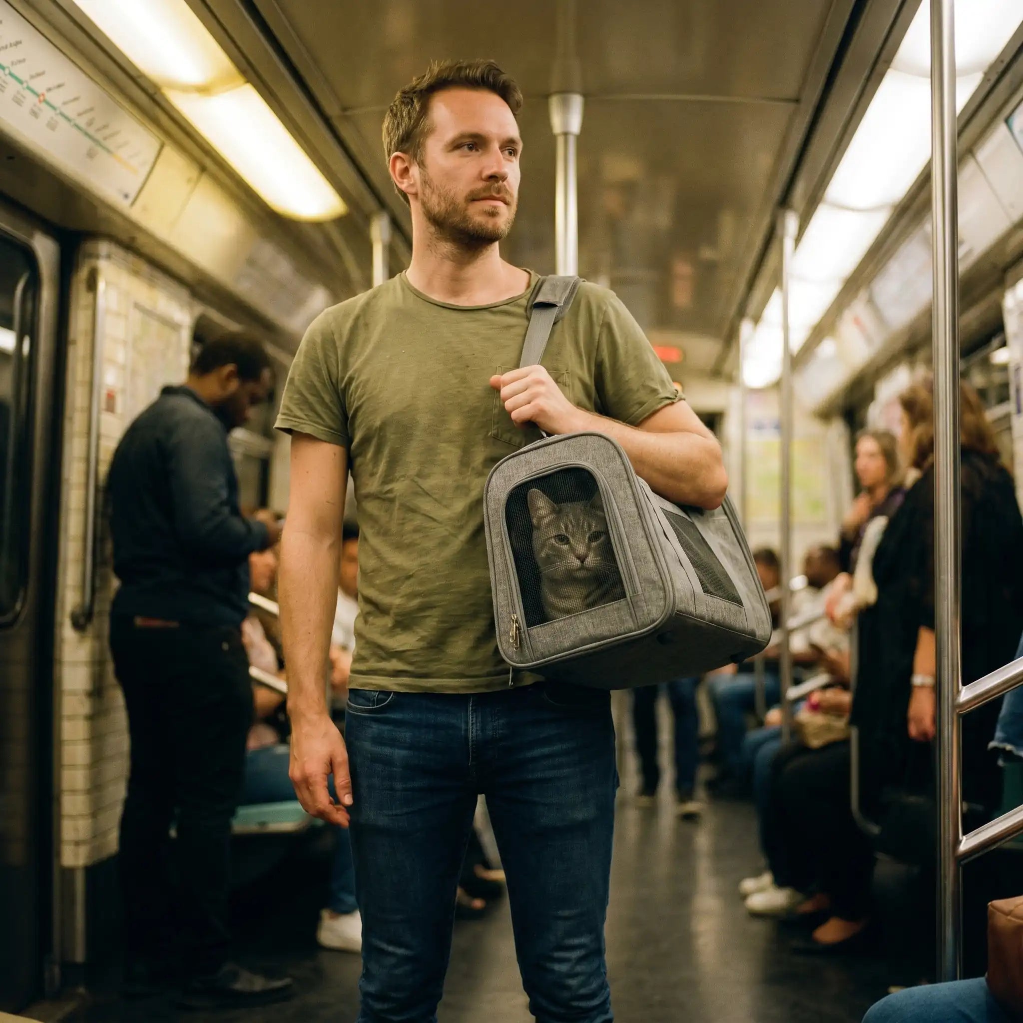 chat-tabby-sac-transport-metro-parisien-homme-rame-trajet-urbain
