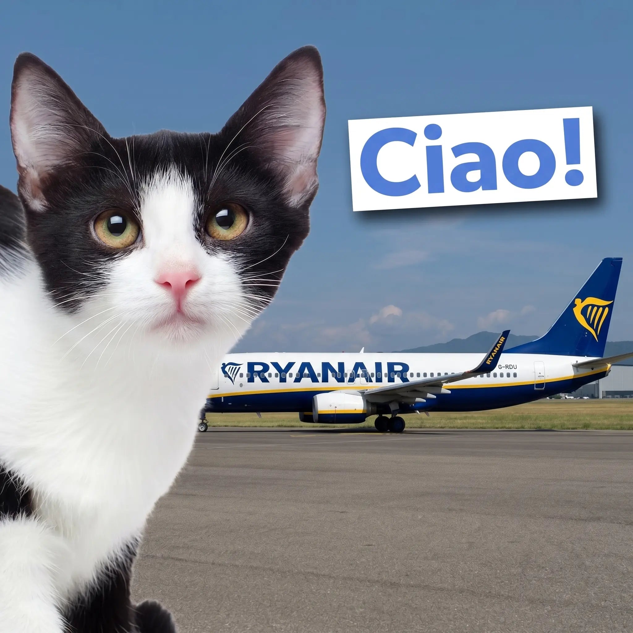 chat-noir-blanc-refus-embarquement-ryanair-avion-piste-ciao-humour