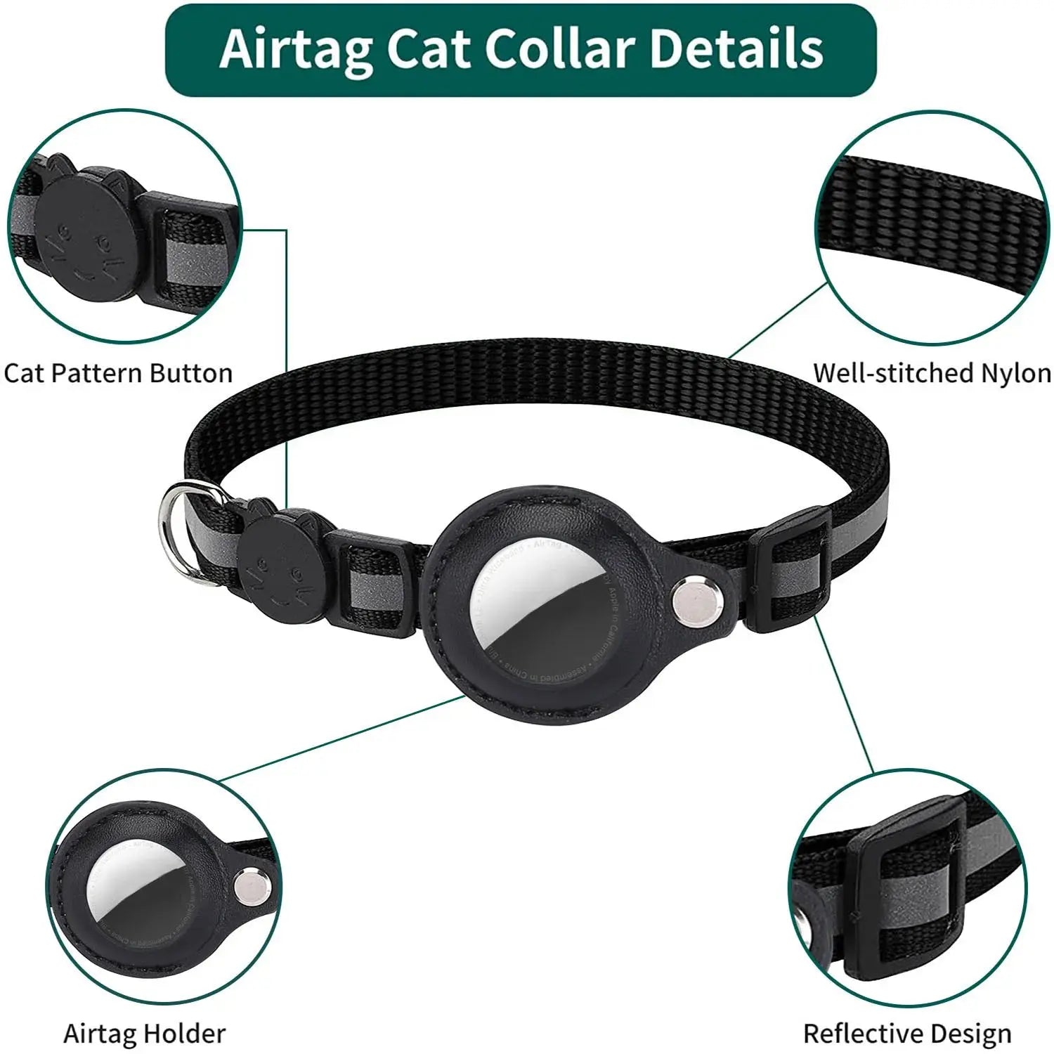 Cadeau offert - Collier airtag réflechissant Sac pour chat