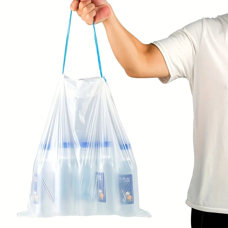 Sac à litière pour chat résistant avec poignées, conçu pour transporter et jeter la litière facilement.